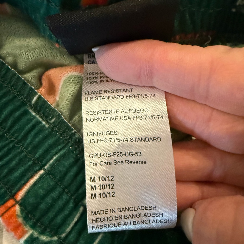 Green Miami Hurricanes fleece pants kids 10/12 - Picture 3 of 3